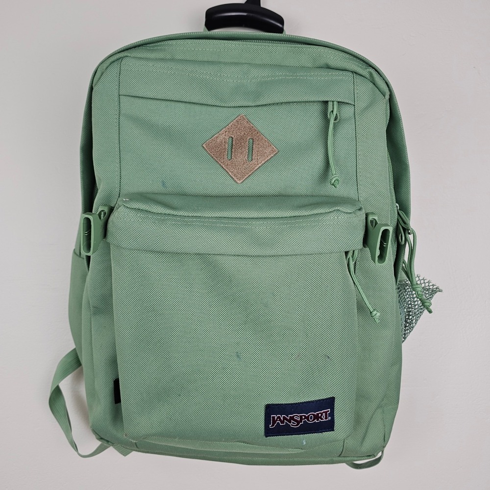 JanSport Backpack‎ Unisex OS Sage Green West Break Cordura Durable School Bag